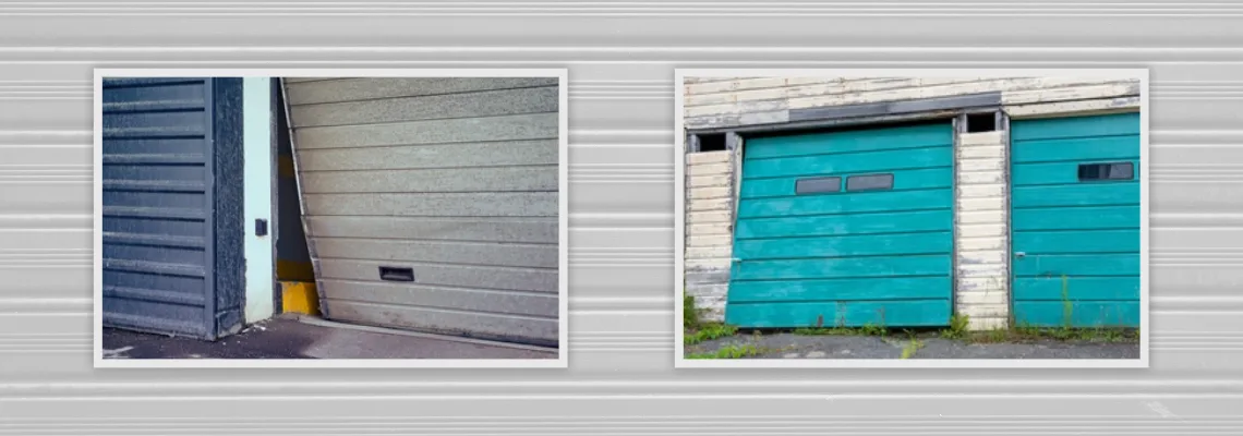 Crooked Aluminum Garage Door Repair in Vaughan, Ontario